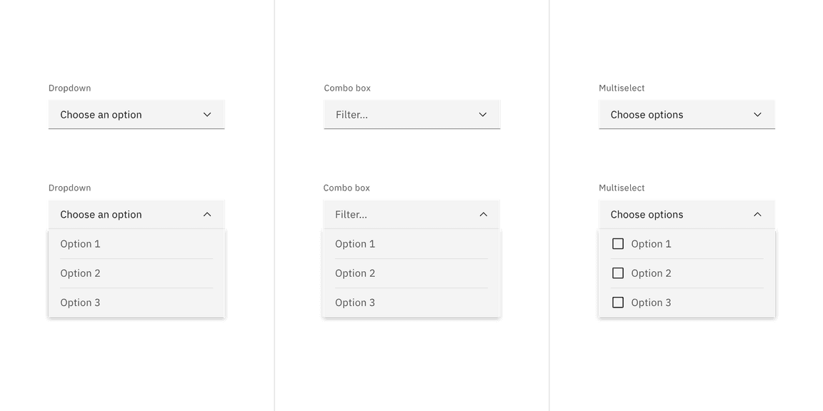 Default dropdown variant examples